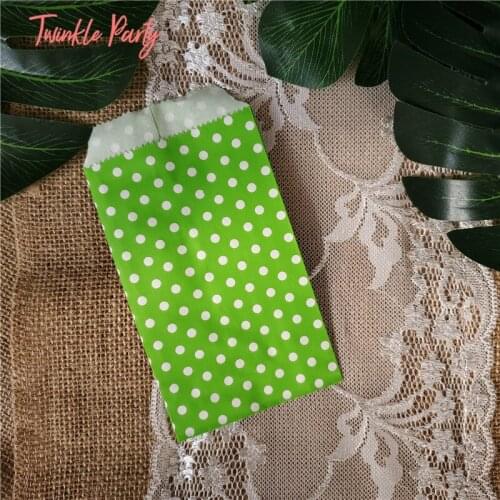 100 pcs Paper Bag Mini Colorful Polka Dot Bags Favor Gift Packing Paper Treat Gift Bag Baking Package Supplies