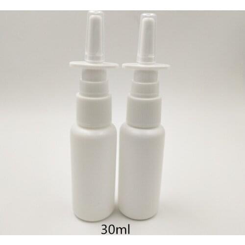 120pcs/lot HDPE 30ml White plastic nasal sprayer with pump 18/410, 30cc nasal spray medicine bottle