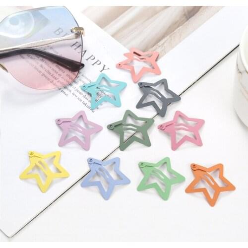 30PCS/SET Candy Color Little Star Hairpin BB Hair Clips For Girls Frosted Baking Paint Snap Barrettes Fashion Hair Accessories