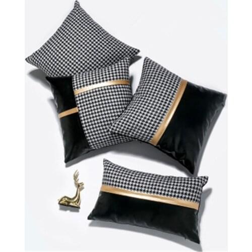 45x45cm Houndstooth Sofa Pillowcase Pink Cushion Cover Throw Pillow Case Home Sofa Bed Chair Decoration 17.72x 17.72inch