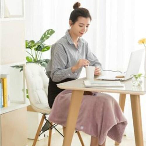 60* 80cm USB thermal knee blanket outlet flannel thermal foot warmer body warmer office lunch shawl electric blanket