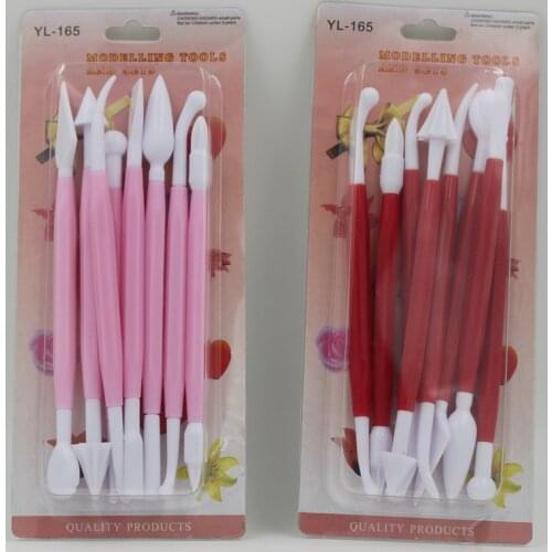 8pcs/Lot Fondant Cake Pastry Carving Cutter 16 Patterns Flower Sugar Craft Modelling Tools Clay Fondant Cake Decorating Tool