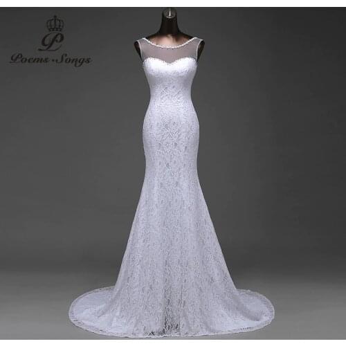 Free shipping transparent yarn beautiful lace flowers mermaid wedding dresses 2021 vestidos de noiva robe de mariage ball gown