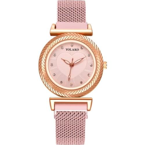 2020 Rose Gold Rhinestone Women Watch Top Brand Luxury Magnetic Lady Wrist Watch Mesh Female Clock Dropship relogio feminino