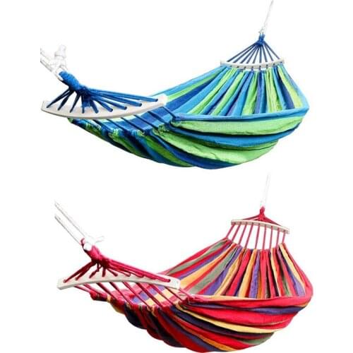 Double Hammock 450 Lbs Portable Travel Camping Hanging Hammock Swing Lazy Chair Canvas Hammocks