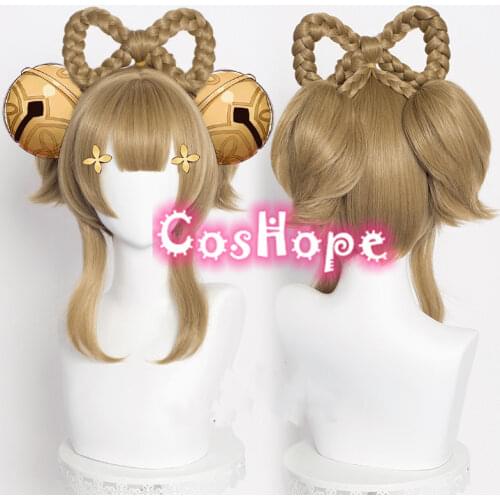 Genshin Impact Yaoyao Cosplay 40cm Wig Brown Wig Cosplay Anime Cosplay Wigs Heat Resistant Synthetic Wigs Halloween