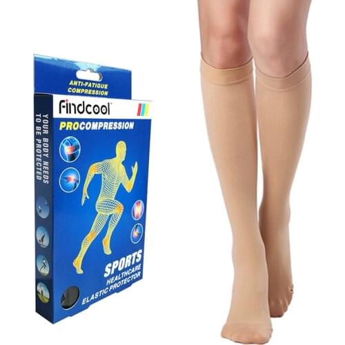 Findcool Calf Shin Supports Medical Compression Knee High Socks 20-30 mmHg Closed Toe Shin Guard