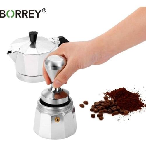 BORREY Solid Stainless Steel Coffee Tampers 58mm 57.5mm 51mm 49mm Espresso DIY Manual Coffee Machine Accessories Powder Hammer