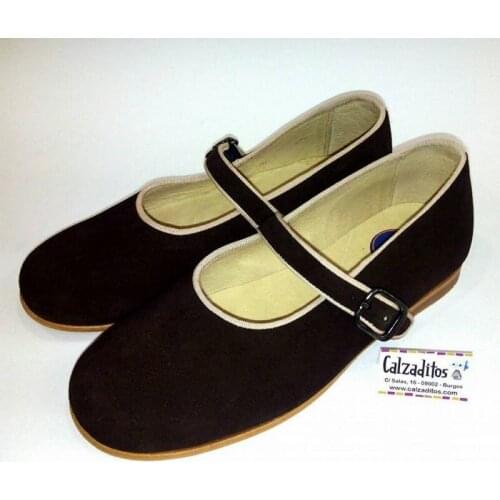 Leather Mercedes in chocolate brown sawing with beige trim, from Andanines