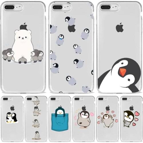 Bear Penguin Kawaii Cute coque Phone Case Transparent soft For iphone 5 5s 5c se 6 6s 7 8 11 12 plus mini x xs xr pro max
