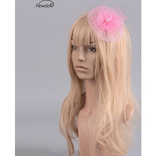Girls Mini Hair Jewelry Netting Lace Fascinators Women Hair Clip Party Hairpieces