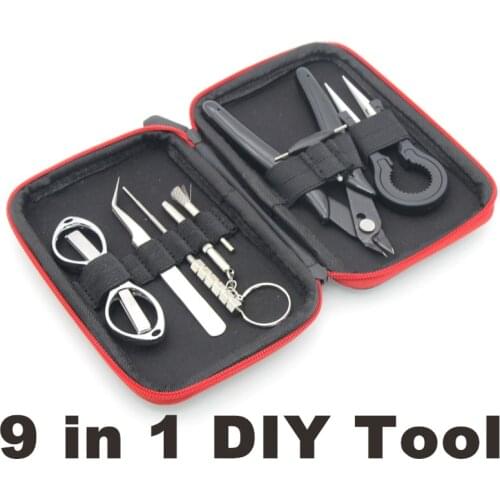 Mini Vape DIY Tool Bag Tweezers Pliers Wire Heaters Kit Coil Jig Winding Remover Case Opener Repair Tool Kit Set Opener