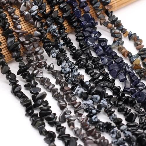 Fashion Beads Natural Stone Black Tourmaline Agate Irregularly Beaded for Jewelry Making DIY Necklace Bracelet Accessories 5-8mm