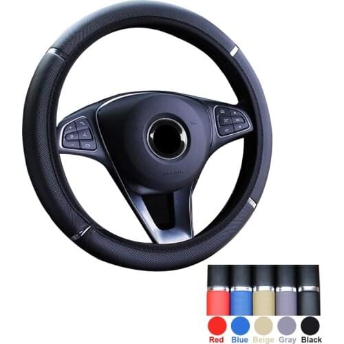Fashion Sports No Inner Ring Car Steering Wheel Cover Braid Wrap For 37-38CM/14.5"-15" Universal PU Leather Hand Bar Protecter