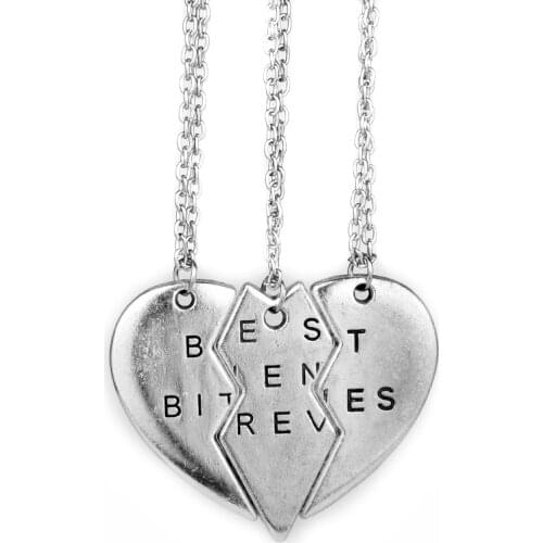 MQCHUN Drop shipping 2018 Fashion 2 Piece Hot sale New Chic Best Bitches Best Friend Forever Break Heart Pendant Necklace-30
