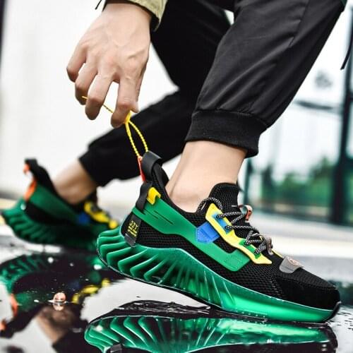2020New Trend Men Shoes Designer Fluorescent Sneakers Breathable Mesh Training Sport Shoes Outdoor Blade Running Shoe zapatillas