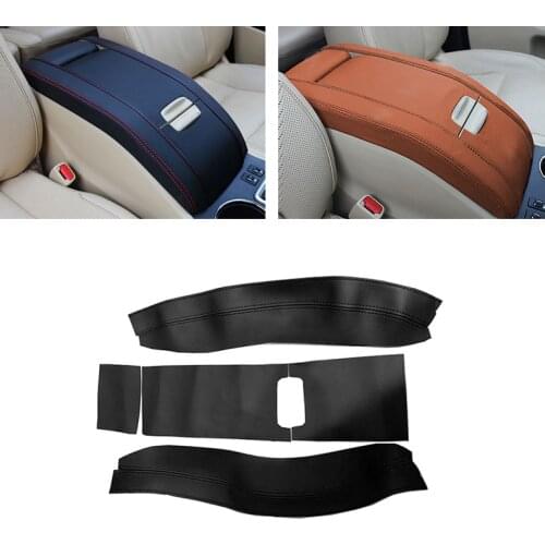 Soft Leather Center Armrest Cover For Toyota Highlander 2015 2016 2017 2018 5pcs/set Car Center Armrest Box Skin Cover Trim
