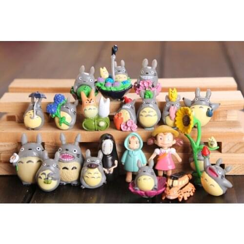 3.5cm 21 pcs/set PVC Japanese Anime Figures set My Neighbor TOTORO action Figures set best gift for girls