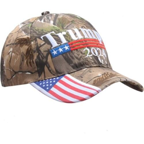 New Donald Trump 2024 Cap Camouflage USA Flag Baseball Caps Keep America Great Again Snapback President Hat Embroidery Drop Ship