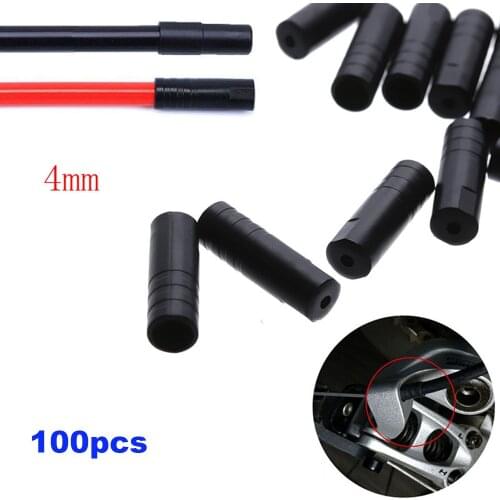 100 Pieces of 4mm 5mm Black Mountain Bike Riding Accessories Housing Ferrule Crimp Terminal Cover Transmission GearLever Brake