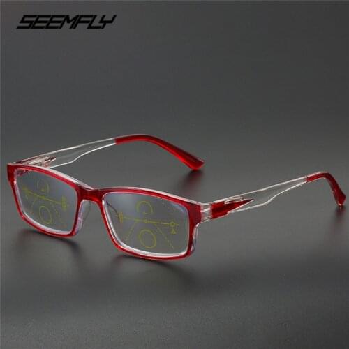 Seemfly Progressive Multifocal Reading Glasses Classic Women Men Anti Blue Light Near Far Sight Magnifying Presbyopia Eyeglasses