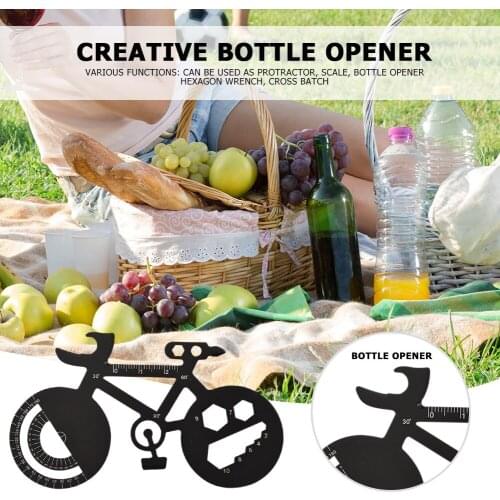 Creative Outdoor Bicycle Card Tool Multi-functional Stainless Steel Bottle Opener Wrench Camping Hiking Riding Equipment