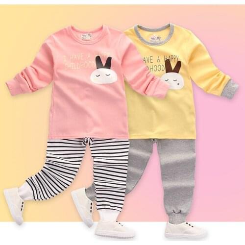Autumn Pajamas Kids Childrens Thermal Underwear Cartoon Long-sleeved Boys and Girls Pajamas Cotton Baby Spring Home Clothing