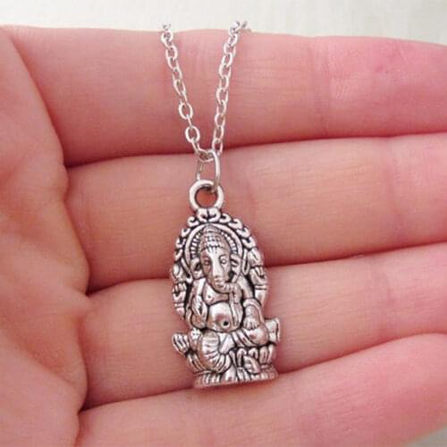 Fashion Ganesha necklace ladies mens pendant chain necklace Hindu elephant god Ganesh religious jewelry gifts