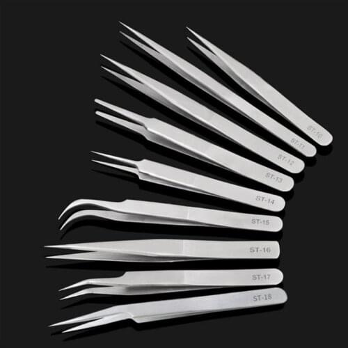 VETUS Stainless Steel Eyebrow Tweezer False Eyelash Extension Tools Auxiliary Repair Hyperfine High Precision ST15 17 Tweezers