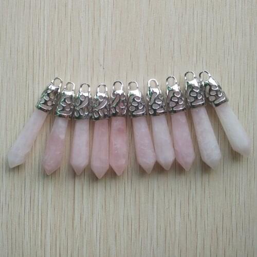 2018 Fashion hot selling natural stone Hexagonal pillar charms pendants 12x50mm for neckla making 10pcs/lot wholesale free