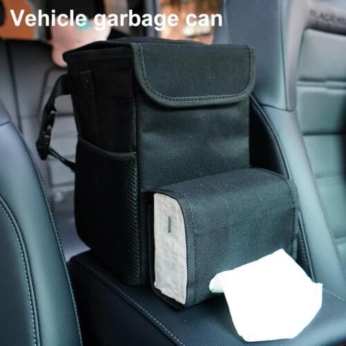Portable Car Dustbin Garbage Bag Dust Seat Back Storage Rubbish Bin Box Case Sundries Holder Organizer Pocket Bags Trash Can wit