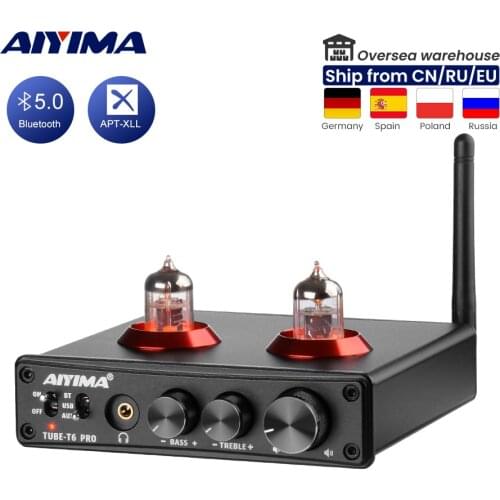 AIYIMA Bluetooth 5.0 APTX LL Preamplifier Bile Preamp Headphone Tube Amplifier Audio Hifi Amp PC-USB DAC RCA Amplificador
