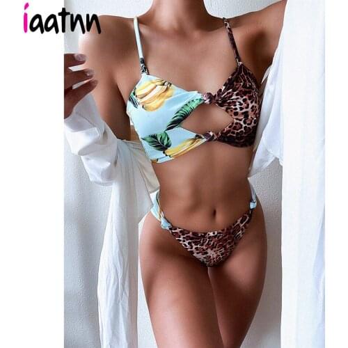 Sexy Leopard Bikini Brazilian 2021 Woman Swimwear Women Swimsuit Thong Bikinis Set Swimming for Bathing Suit Womens Swimsuits