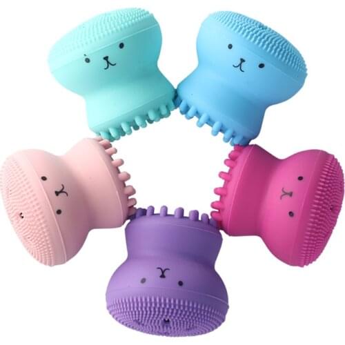 Silicone Small Octopus Facial Cleansing Brushes Face Deep Cleaning Washing Brush Massage Beauty Instrument Clean Pores/Exfoliate