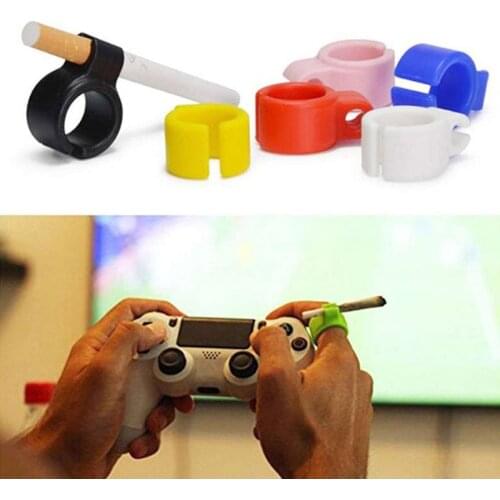 1Pcs Silicone Smoker Finger Ring Hand Rack Cigarette Holder Smoking Accessories for Game Player Driver Hand Free