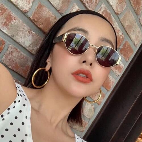 DYTYMJ Oval Retro Sunglasses Women Alloy Vintage Sunglasses Women Luxury Brand Sun Glasses for Men Designer Lentes De Sol Mujer