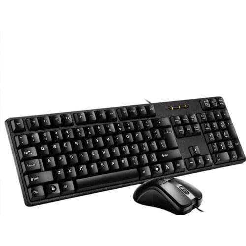 45BA Slim Flat Quiet Wired Gaming Keyboard Mouse Combo Ergonomic Full Size for Office