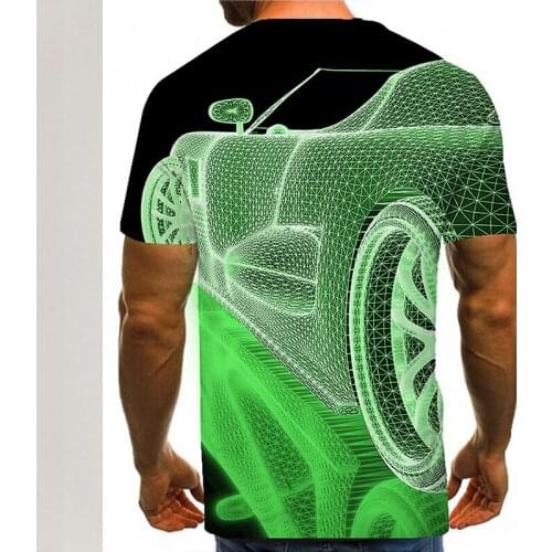 2021 New Summer 3D Graphic Large Size Printed T-shirt Short Sleeve Daily Top Fashion Exaggerated Round Neck White Black 110/6XL