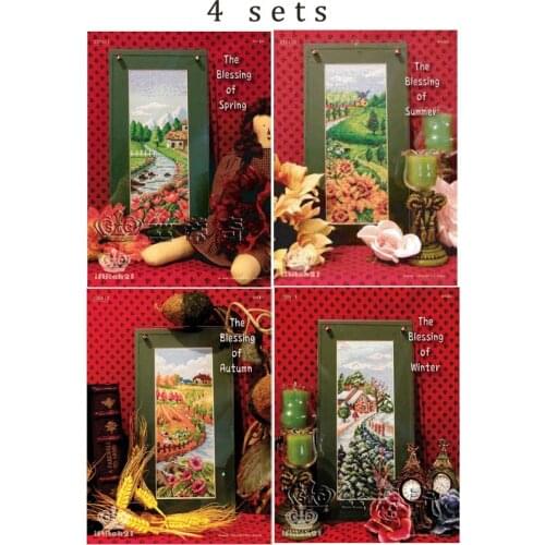 Gold Collection Counted Cross Stitch Kit dome The Blessing of Spring Summer Autumn Winter Seasons Four Season dome, 4 sets