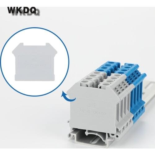 10pcs D-UK 4/10 UK Terminal Block End Cover Din Rail Terminal Blocks End Cover Plate For UK3N UK 5N UK6N UK10 UIK16 Connector