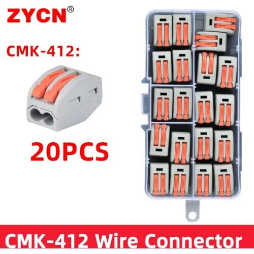 45pcs Mixed Boxed Terminal Block Fast Cable Wire Connector Universal Compact Wiring Household For Connection Push In