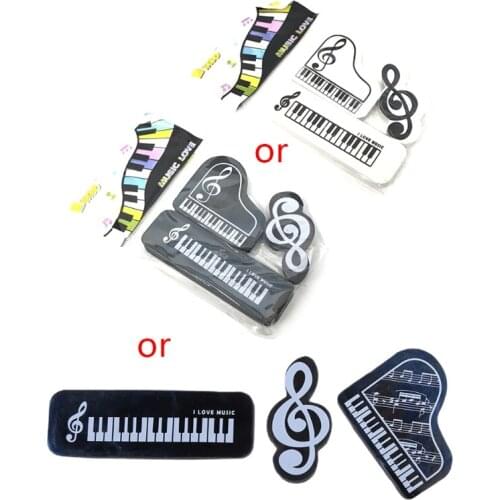 3pcs/set Musical Piano Notes Rubber Pencil Eraser School Student Korean Stationery Correction Supplies For Kids Gifts