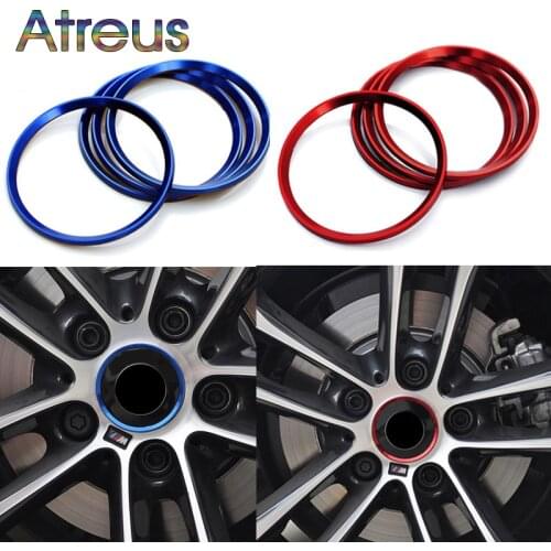 4X Aluminum Alloy Car Wheel Hub Circle Decorative Stickers For BMW F20 F21 F40 E87 E81 E82 E88 F22 F23 F45 F46 M2 M1 F44 M3 M4 M