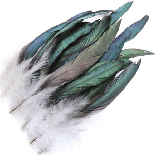 50 Pcs/Lot Natural Rooster Feathers 6-8 Inches for Diy Handwork Dress Skirt Cloth Sewing Decoration Black Chicken Plumes Crafts