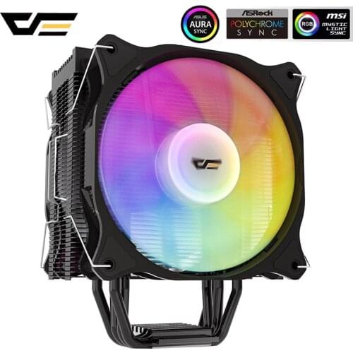 Aigo RGB CPU Cooler 4 Heatpipes Radiator TDP 250W PWM 4PIN Cooler For Intel LGA 1150 1151 1155 1200 1366 AMD AM4 CPU Cooling Fan