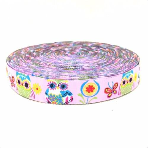 Zakka handmade accessories Cartoon ribbon with owl flowers Woven Jacquard Ribbon width 5/8" 16MM 10yards/lot KTZD15102239