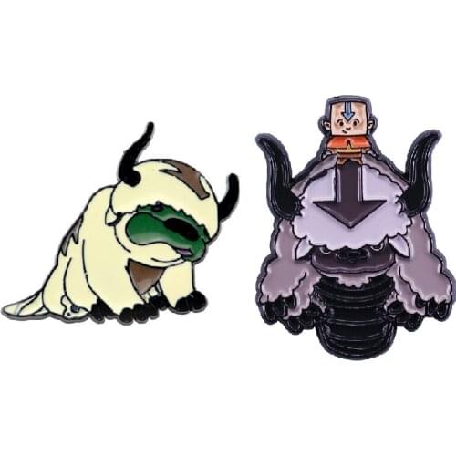 Avatar: The Last Airbender Appa and Aang Badge AVATAR APPA Metal Enamel Pins Brooches Figure Collection Nice Gifts