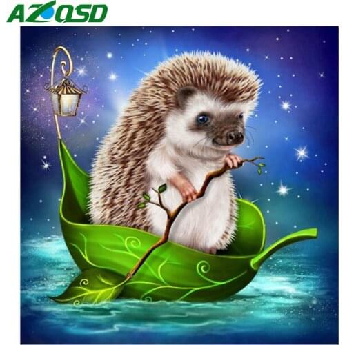 AZQSD Diamond Embroidery Hedgehog 5D DIY Diamond Painting Animal Cross Stitch Full Drilling Picture Of Rhinestones Handmade Gift