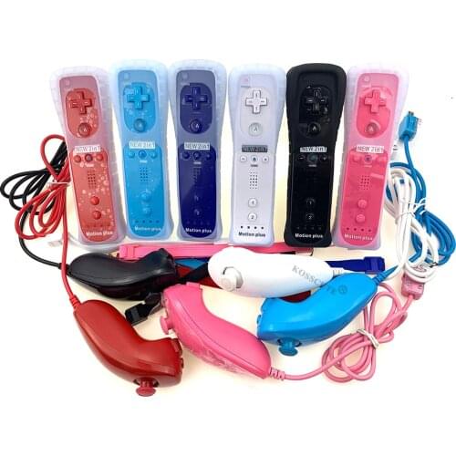 Wireless Remote Gamepad 2in1 Nunchuck Built in Motion Plus For Nintend Wii Game Remote Controller Joystick Controle Joypad