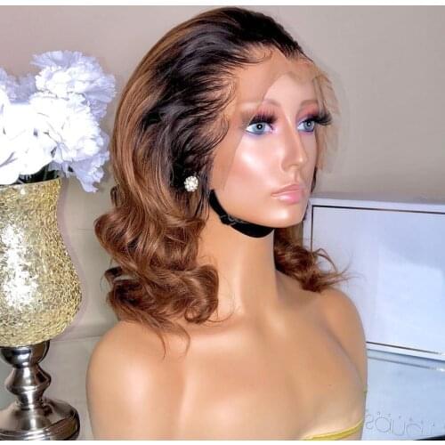 Brazilian 180Density Short Loose Wave 100% Human Hair Wigs with Baby Hair Glueless 13x6 Lace Front Wigs Natural Hairline Remy